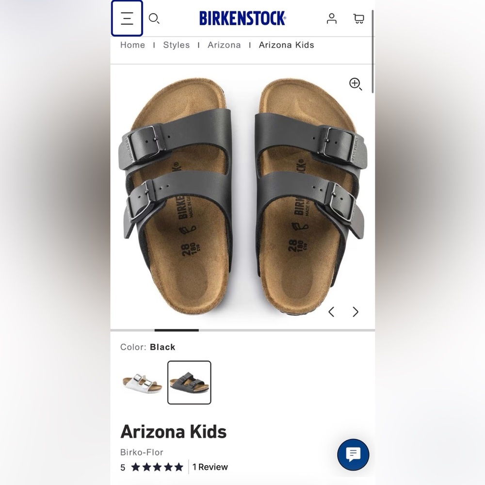 Used Arizona Kids Birkenstock sandals